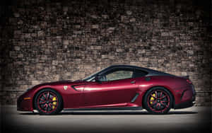 Ferrari 599 Gtb Fiorano In Stunning Red On The Open Road Wallpaper