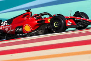 Ferrari F1 Car Action Track Wallpaper