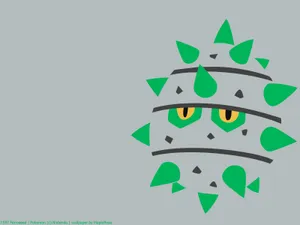 Ferroseed Green And Gray Wallpaper