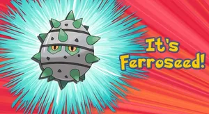 Ferroseed With Blue Rays Wallpaper