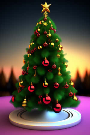 Festive 3d Christmas Scene Wallpaper