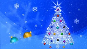 Festive 3d Christmas Scene Wallpaper