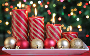 Festive Candlesand Christmas Lights.jpg Wallpaper