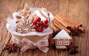 Festive Christmas Cookiesand Spices Wallpaper