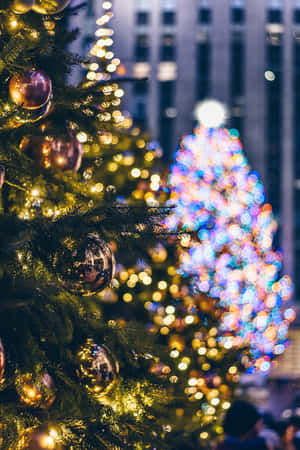 Festive Christmas Lights Bokeh Wallpaper