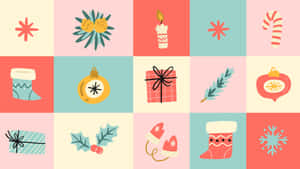 Festive Christmas Pattern Illustration Wallpaper