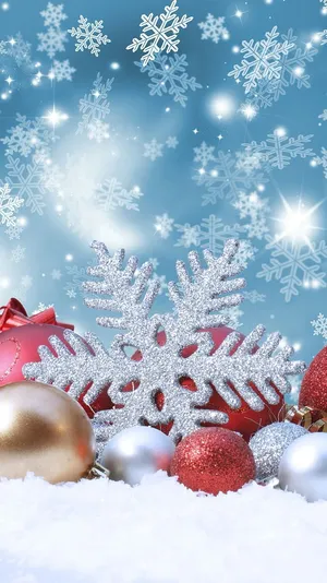 Festive Christmas Snowflake Decoration Wallpaper Wallpaper