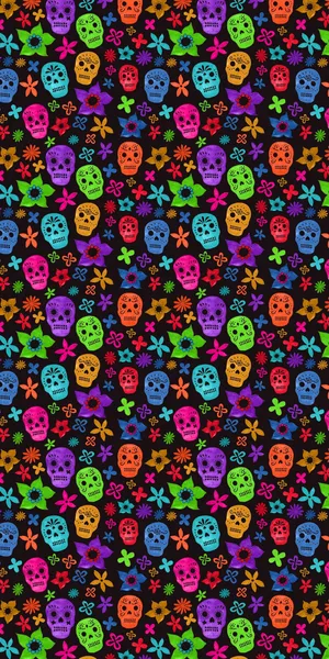 Festive Day Of The Dead Pattern Wallpaper