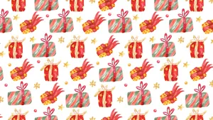 Festive Gift Pattern Wallpaper