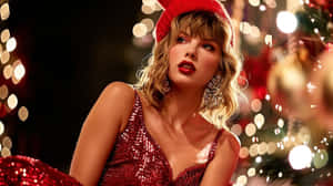 Festive Glamourwith Taylor Swift Wallpaper