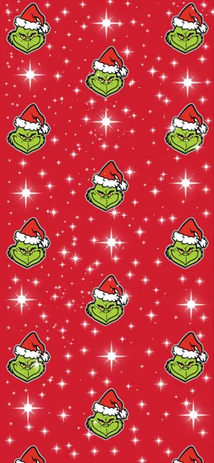 Festive Grinch Pattern Background Wallpaper