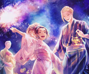 Festive Night Under Stars Hells Paradise Wallpaper