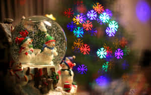 Festive Snow Globe Display Wallpaper