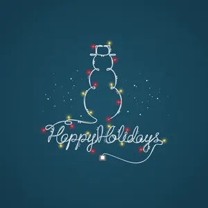 Festive Snowman Lights Holiday Greeting Wallpaper