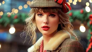 Festive Taylor Swift Christmas Lights Wallpaper