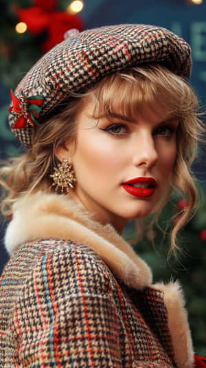 Festive Winter Fashion Taylor Swift Wallpaper