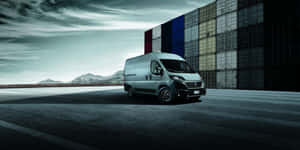 Fiat Ducato Cargo Van Industrial Backdrop Wallpaper