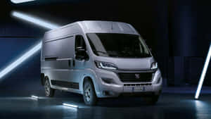 Fiat Ducato Van Showcasedin Dramatic Lighting Wallpaper