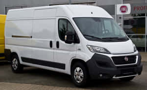 Fiat Ducato White Van Parked Wallpaper