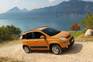 Fiat Panda On A Scenic Mountain Road Wallpaper