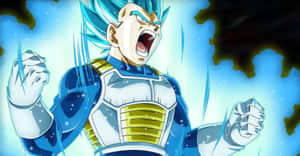 Fierce And Powerful Vegeta Super Saiyan Unleashing His Full Potential Wallpaper