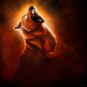 Fierce Angry Wolf In A Dark Forest Wallpaper
