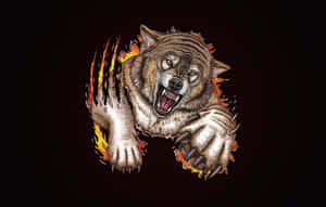 Fierce Angry Wolf In The Wild Wallpaper