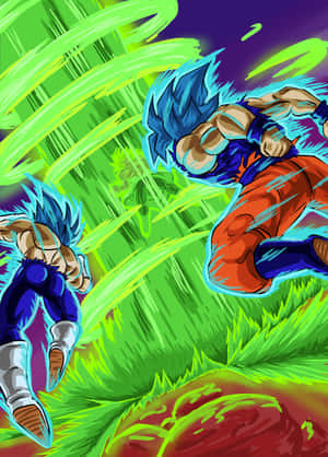 Fierce Battle Between Vegeta And Broly Wallpaper