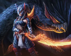 Fierce Battle In Monster Hunter World Wallpaper