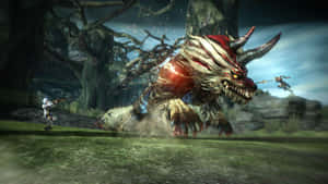 Fierce Battle With Monster Hunter Monsters Wallpaper