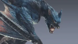 Fierce Battle With Nergigante In Monster Hunter World Wallpaper