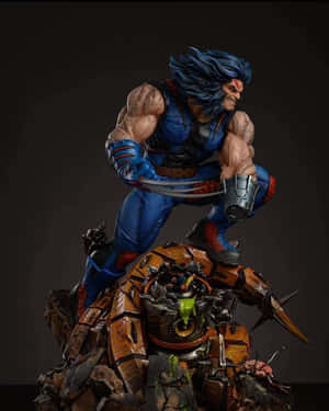 Fierce Comic Character Statue Wallpaper