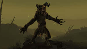 Fierce Deathclaw Roaming The Wasteland Wallpaper