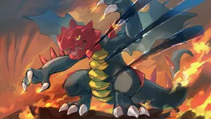 Fierce Druddigon Dragon Pokemon Art Wallpaper