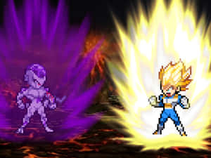 Fierce Face-off: Vegeta And Frieza In Intense Stare-down Wallpaper