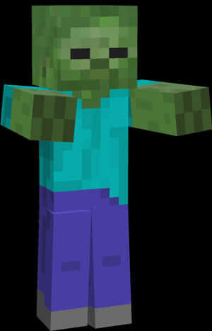 Fierce Minecraft Zombie Encounter Wallpaper