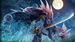 Fierce Monsters Engaging In Battle In Monster Hunter Wallpaper