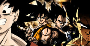 Fierce Rivals - Goku And Vegeta Powering Up Wallpaper