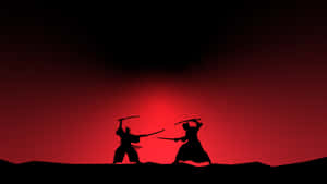 Fierce Samurai Warrior In A Cinematic Battle Scene Wallpaper