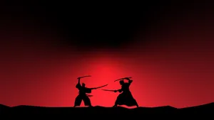 Fierce Samurai Warrior In A Cinematic Battle Scene Wallpaper