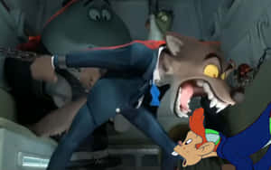 Fierce Wolf Attack In The Wilderness Wallpaper