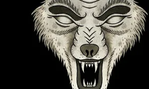 Fierce Wolf Baring Its Fangs During Attack Wallpaper