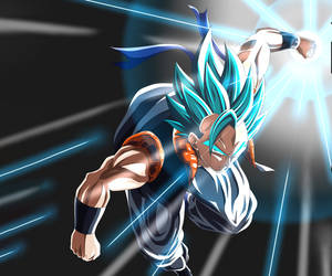 Fierce Yet Beautiful! Power Up With Gogeta Blue. Wallpaper