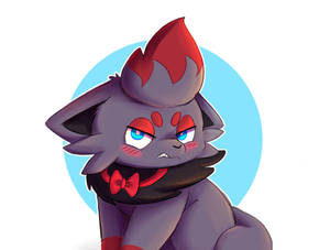 Fierce Zorua With An Elegant Bow Wallpaper