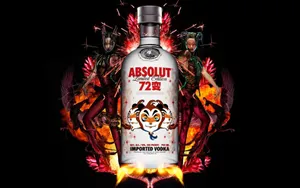 Fiery Absolut Imported Vodka Wallpaper