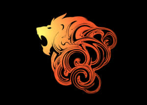 Fiery_ Abstract_ Lion_ Art Wallpaper