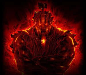 Fiery Akuma Street Fighter Art Wallpaper