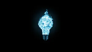 Fiery Blue Light Bulb Wallpaper