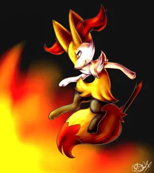 Fiery Braixen Artwork Wallpaper