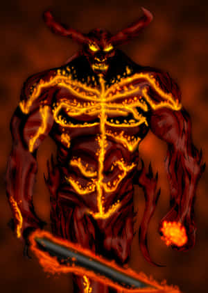 Fiery Demonic Entity Artwork Wallpaper
